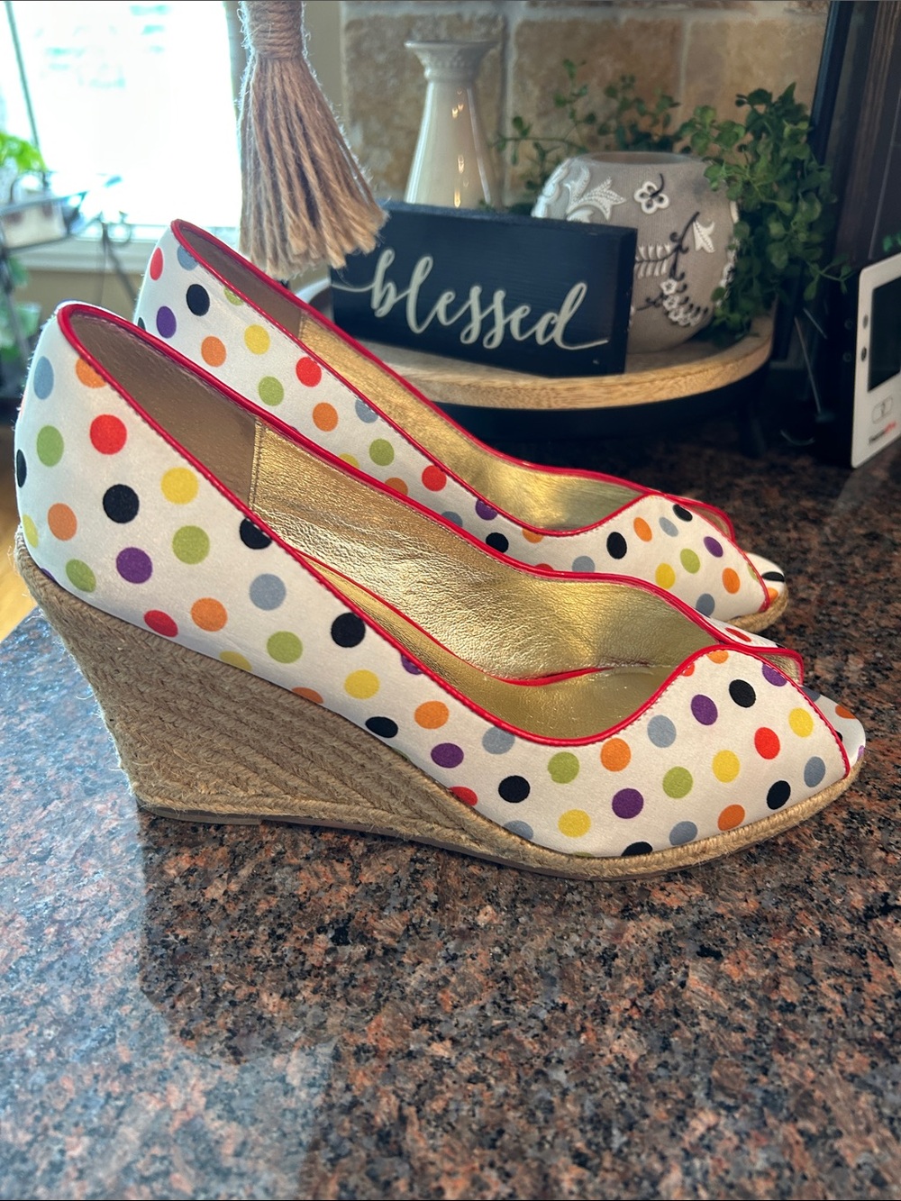 EUC Steve Madden Polka Dot Espadrilles (size 8.5)